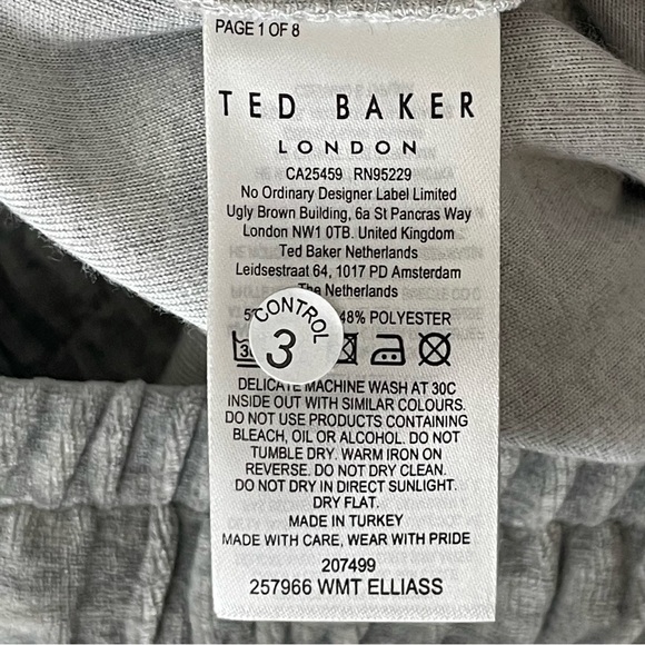 TED BAKER LONDON NWT ELLIASS VELOUR JOGGERS PANTS MID-GREY 1 - Picture 12 of 14